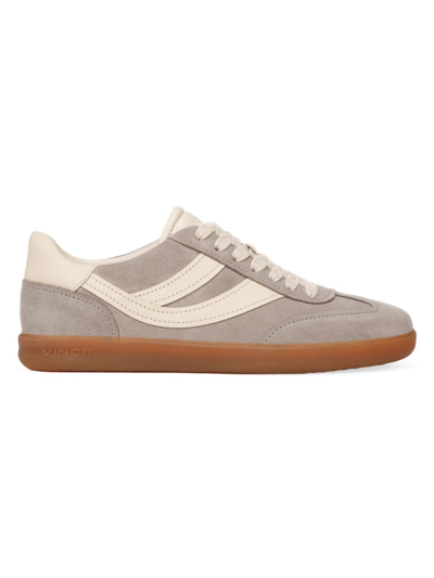 Vince Oasis Mixed Leather Retro Trainers In Hazelstone