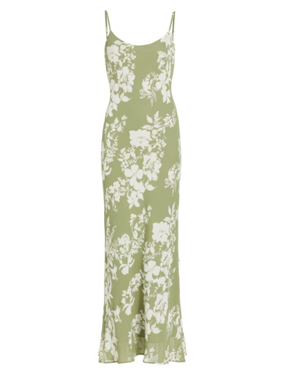 Reformation Women's Parma Floral Slip Maxi Dress In Willow