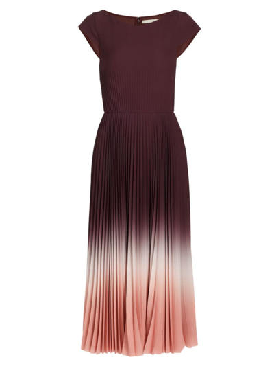 Jason Wu Collection Ombre Pleated Crepe Dress In Fig/rosewater
