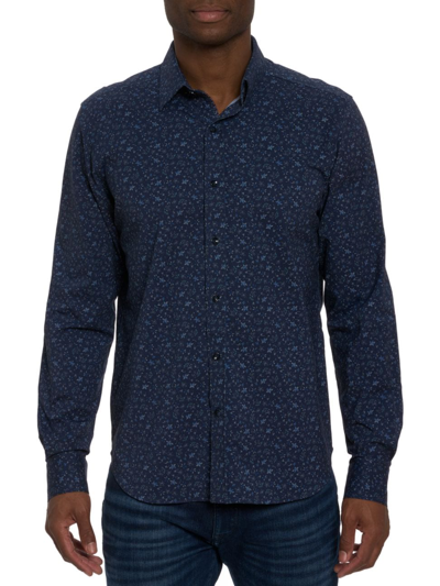 Robert Graham Schneider Long Sleeve Shirt In Navy In Blue