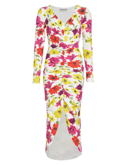 Chiara Boni La Petite Robe Women's Tatangela Floral Ruched Midi-dress In Vibrant Flowers