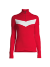 Fusalp Andromede Half-zip Chevron Knit Sweater In Racing Neige