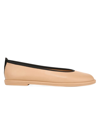 Vince Sofia Lambskin Ballerina Flats In Catalina Blush Beige Leather