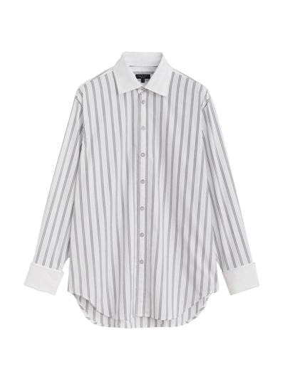Rag & Bone Women's Diana Striped Button-up Shirt In White Stripe
