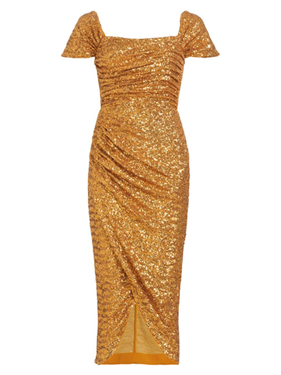 Chiara Boni La Petite Robe Women's Yuda Sequined Midi-dress In Gold As Pictured