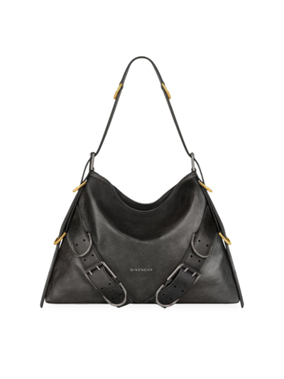 Givenchy Women's Medium Voyou Boyfriend Bag In Aged Leather In Black
