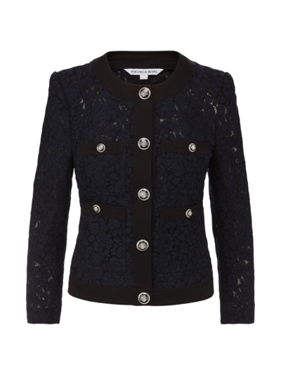 Veronica Beard Women's Ferazia Lace Cotton-blend Single-breasted Jacket In Black