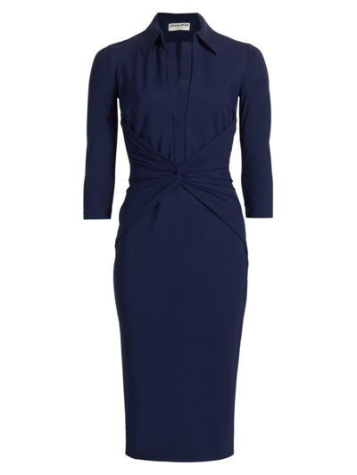 Chiara Boni La Petite Robe Women's Zaray Jersey Twist-front Midi-dress In Blue Notte