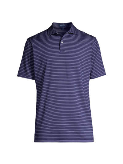 Peter Millar Men's Duet Stripe Performance Jersey Polo Shirt In Navy