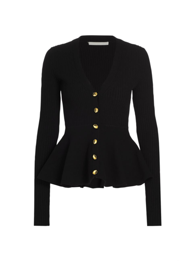 Jason Wu Collection Women's V-neck Peplum Cardigan In Black