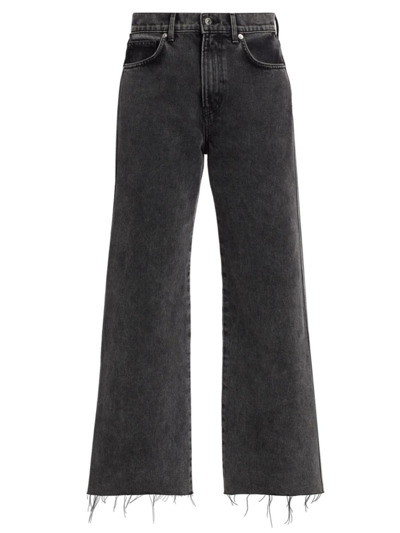 Veronica Beard Women's Taylor Crop Wide-leg Jeans In Ash Onyx