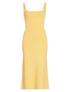 Staud Yellow Paityn Midi Dress In Lemon Drop