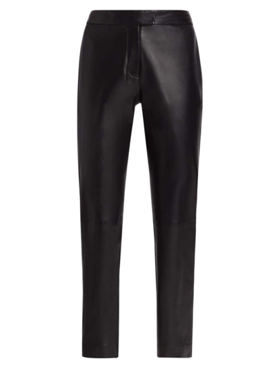 Altuzarra Todd Leather Straight Leg Trousers In Black