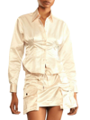 Cynthia Rowley Women's Cotton & Silk-blend Corset Blouse In Cream