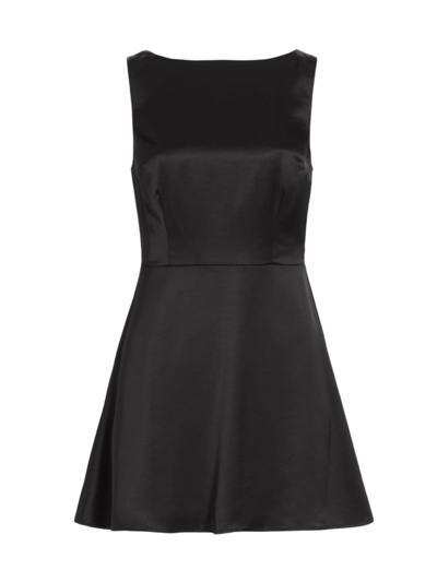 Reformation Zenni Satin Dress In Black