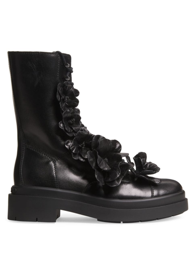 Jimmy Choo Women's Nari Embellished Leather Lace-up Combat Boots In Black