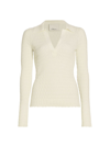 3.1 Phillip Lim Women's E24 Knit Long-sleeve Polo T-shirt In Ivory