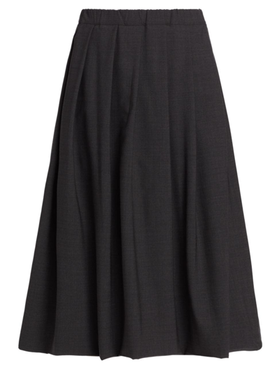 Fabiana Filippi Pleated Midi Skirt Skirts Gray In Anthracite