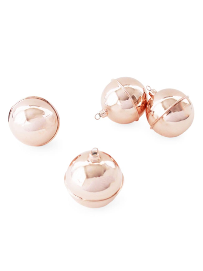 Coppermill Kitchen Vintage-inspired 4-piece Copper Ball Ornament Set In Pink