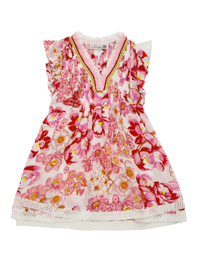 Poupette St Barth Little Girl's & Girl's Sasha Floral Pleated Dress In Pink