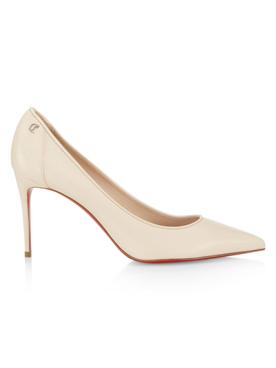 Christian Louboutin Women's Sporty Kate 85mm Leather Pumps In Leche