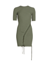 Simkhai Women's Gilly Lace-up Ribbed Minidress In Park Slope