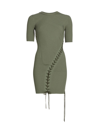 Simkhai Gilly Lace-up Ribbed-knit Mini Dress In Park Slope Multi