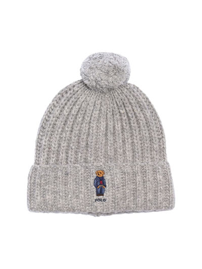 Polo Ralph Lauren Women's Ribbed Wool-blend Polo Bear Beanie In Andover Heather