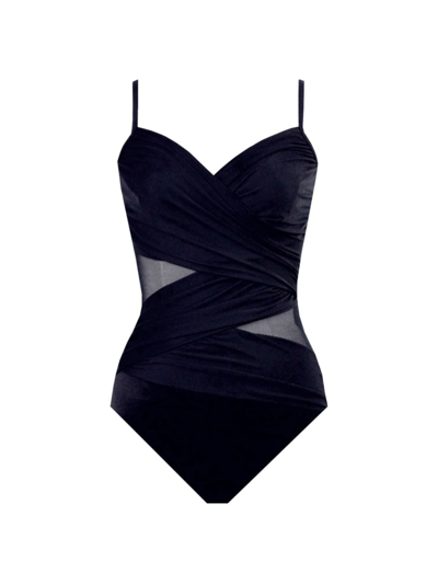 Miraclesuit Swim Women's Ddd Mystify Mesh Insets One-piece Swimsuit In Black