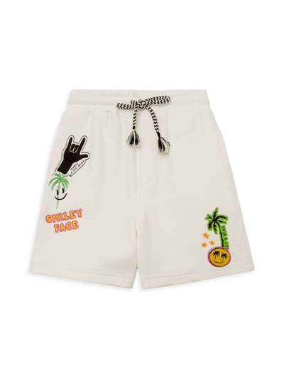 Agua Bendita Little Boy's & Boy's Diving Into Dreams Greg Naif Swim Shorts In Neutral