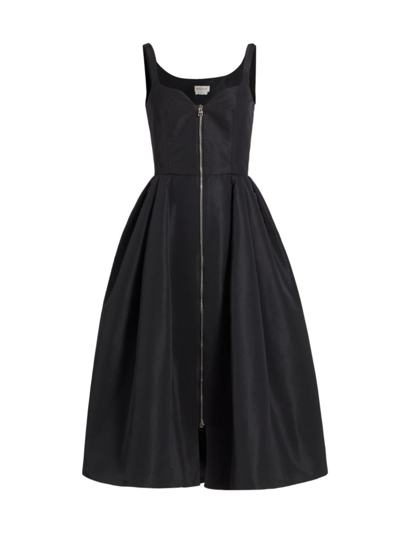 Alexander Mcqueen Zip-front Midi Dress In Black