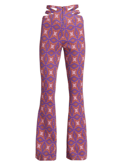 Claude Kameni Women's Sophia Flare Pants In Multi Diamond Print