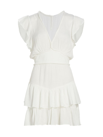 Poupette St Barth Women's Genny Crinkled Fit-and-flare Minidress In White