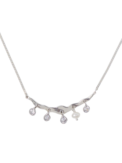 Chan Luu Women's Sterling Silver, Cubic Zirconia & Freshwater Pearl Pendant Necklace
