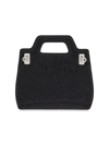 Ferragamo Women's Wanda Mini Strass Crystal Top-handle Bag In Nero