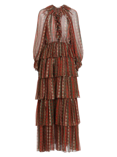 D Ô E N Women's Marlanna Silk Chiffon Maxi Dress In Villa Floral
