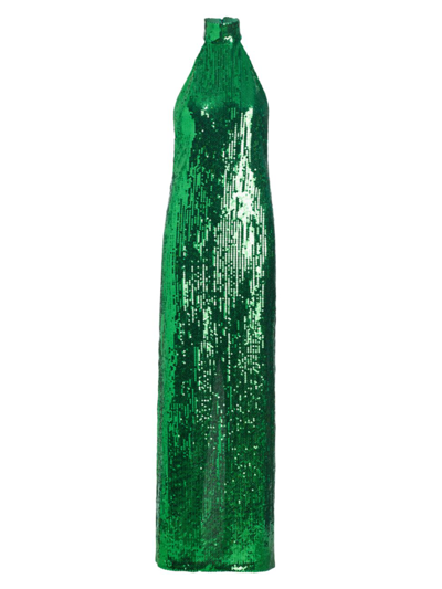 Bode Women's Siren Sequin Sleeveless Gown In Green