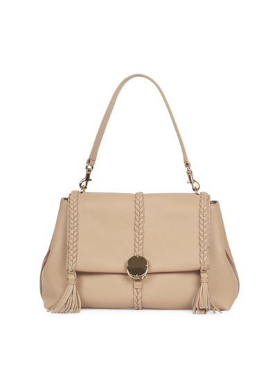 Chloé Women's Medium Penelope Leather Shoulder Bag In Nomad Beige