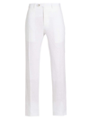 Kiton Men's Linen Mid-rise Straight-leg Pants In White