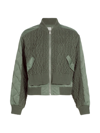 Simkhai Rollins Quilted Shell And Cable Knit Bomber Jacket In Park Slope