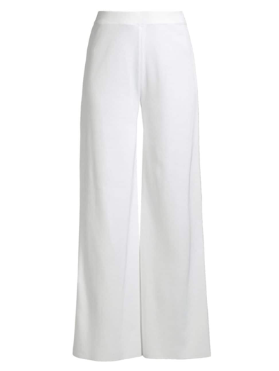 Misook Women's Knit Palazzo Pants In White