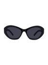 Givenchy Oval Acetate Sunglasses In Black