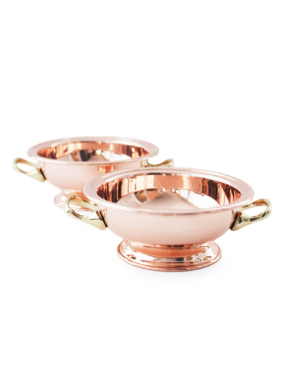 Coppermill Kitchen Vintage-inspired Copper & Brass 2-piece Bowl Set In Gold
