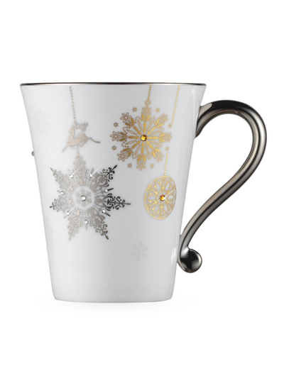 Prouna Winter Crystal Mug In White Silver Gold