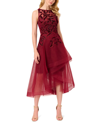 Adrianna Papell Embellished High-low Dress In Red