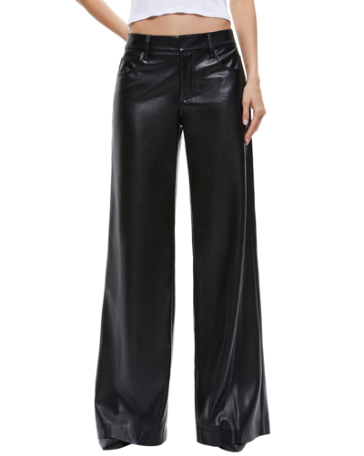Alice And Olivia Anders Faux Leather Wide-leg Pants In Black