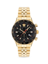 Versace Men's Hellenyium Chrono 44mm Bracelet Watch In Yellow Gold