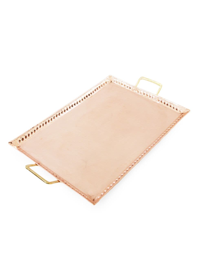 Coppermill Kitchen Vintage-inspired Hand-hammered Copper Large Tray In Pink