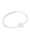 Gucci Sterling Silver Heart Bracelet With Interlocking G
