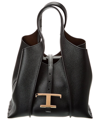 Tod's T Timeless Mini Leather Tote In Black